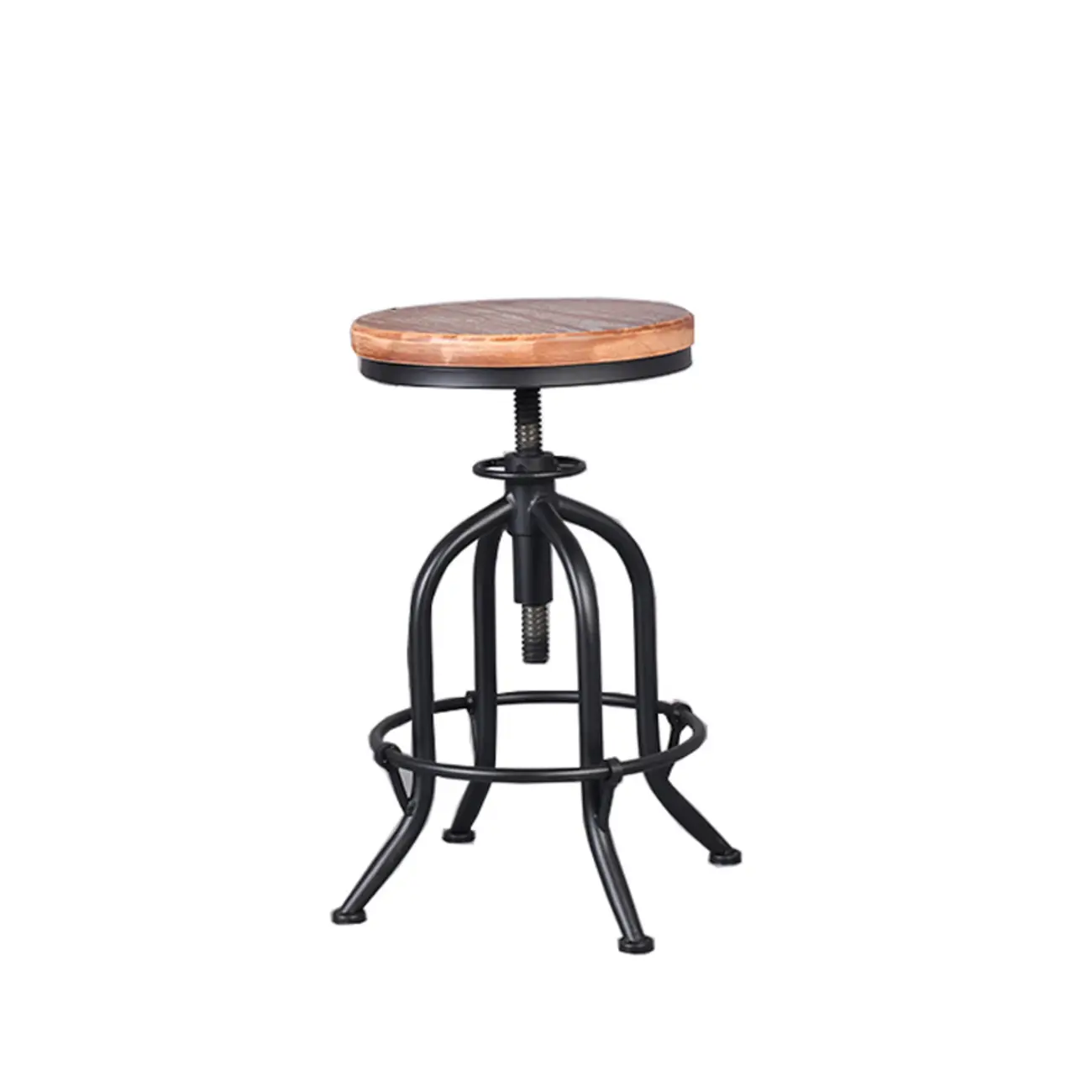 Steampunk Pine Wood Adjustable Bar Stools for Pubs Image - 7 | homeyfad