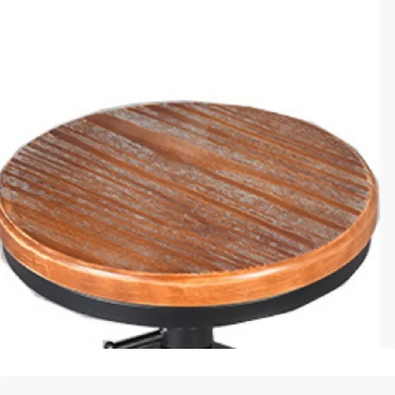 Steampunk Pine Wood Adjustable Bar Stools for Pubs Image - 4