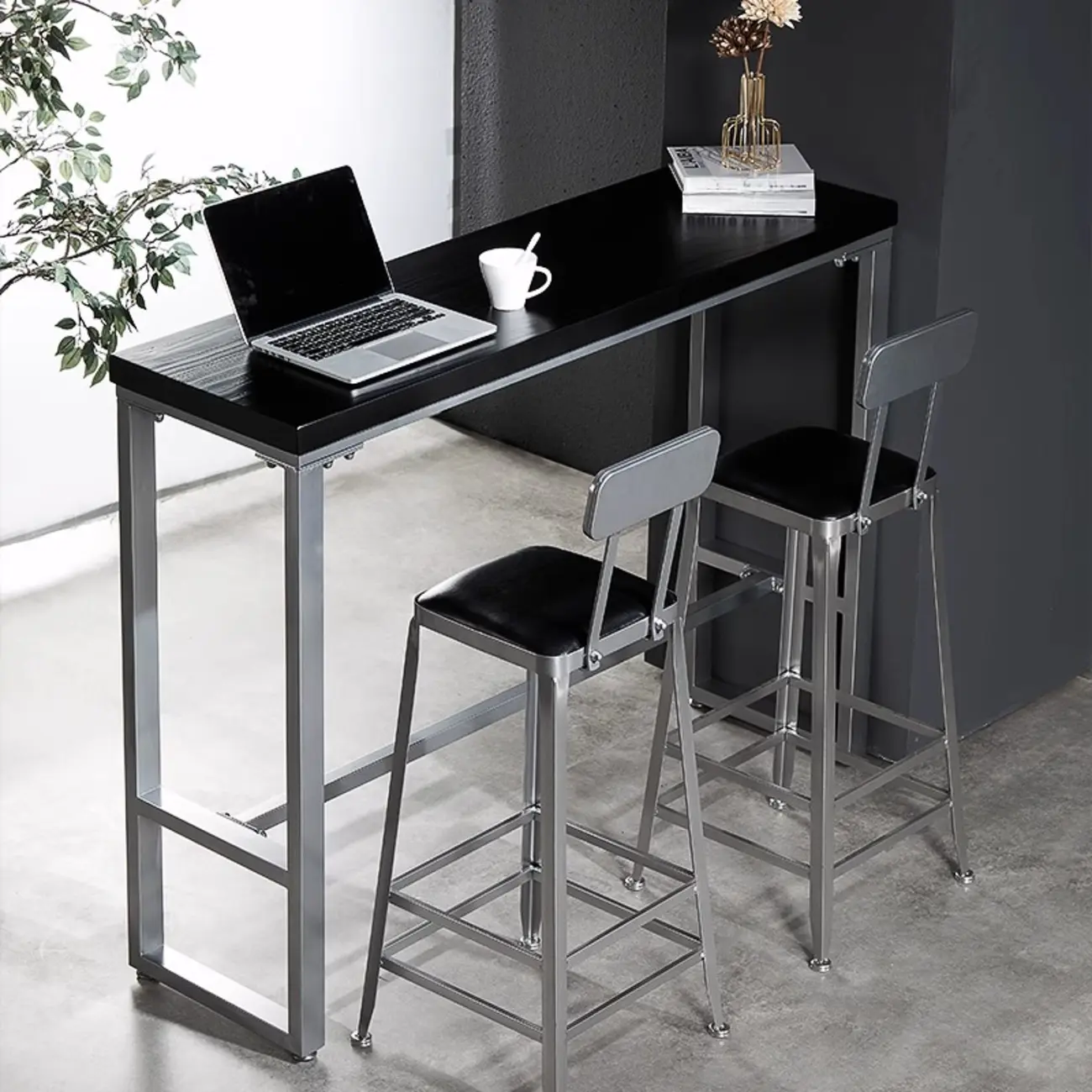 Old School Pine Coal Bistro Table with Foot Platform Image - 4 | homeyfad