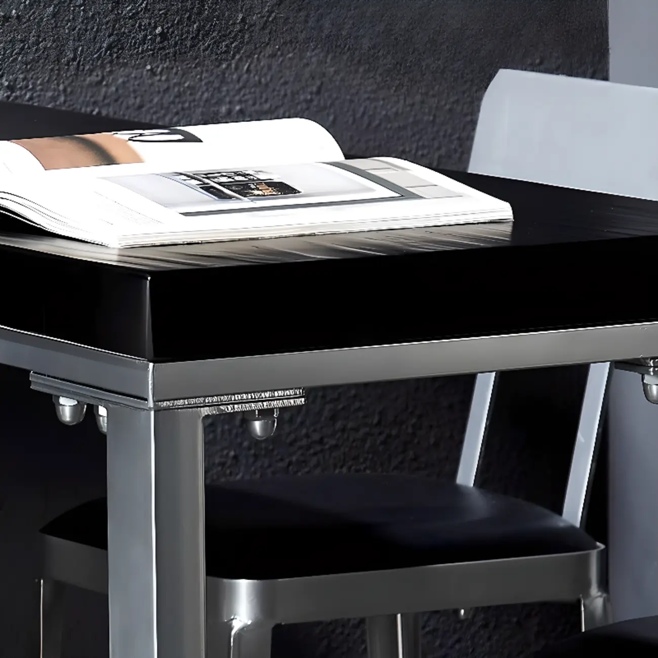 Old School Pine Coal Bistro Table with Foot Platform Image - 9 | homeyfad