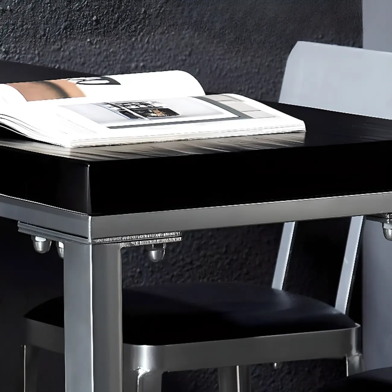 Old School Pine Coal Bistro Table with Foot Platform Image - 9