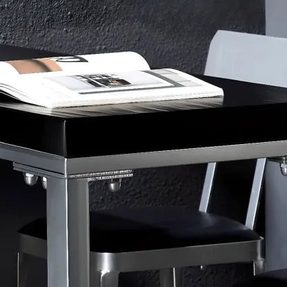 Old School Pine Coal Bistro Table with Foot Platform Image - 9