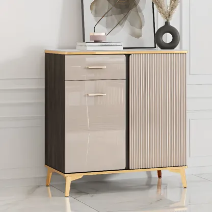 Glam Adjustable Wooden Dining Hutch China Cabinet Image - 3