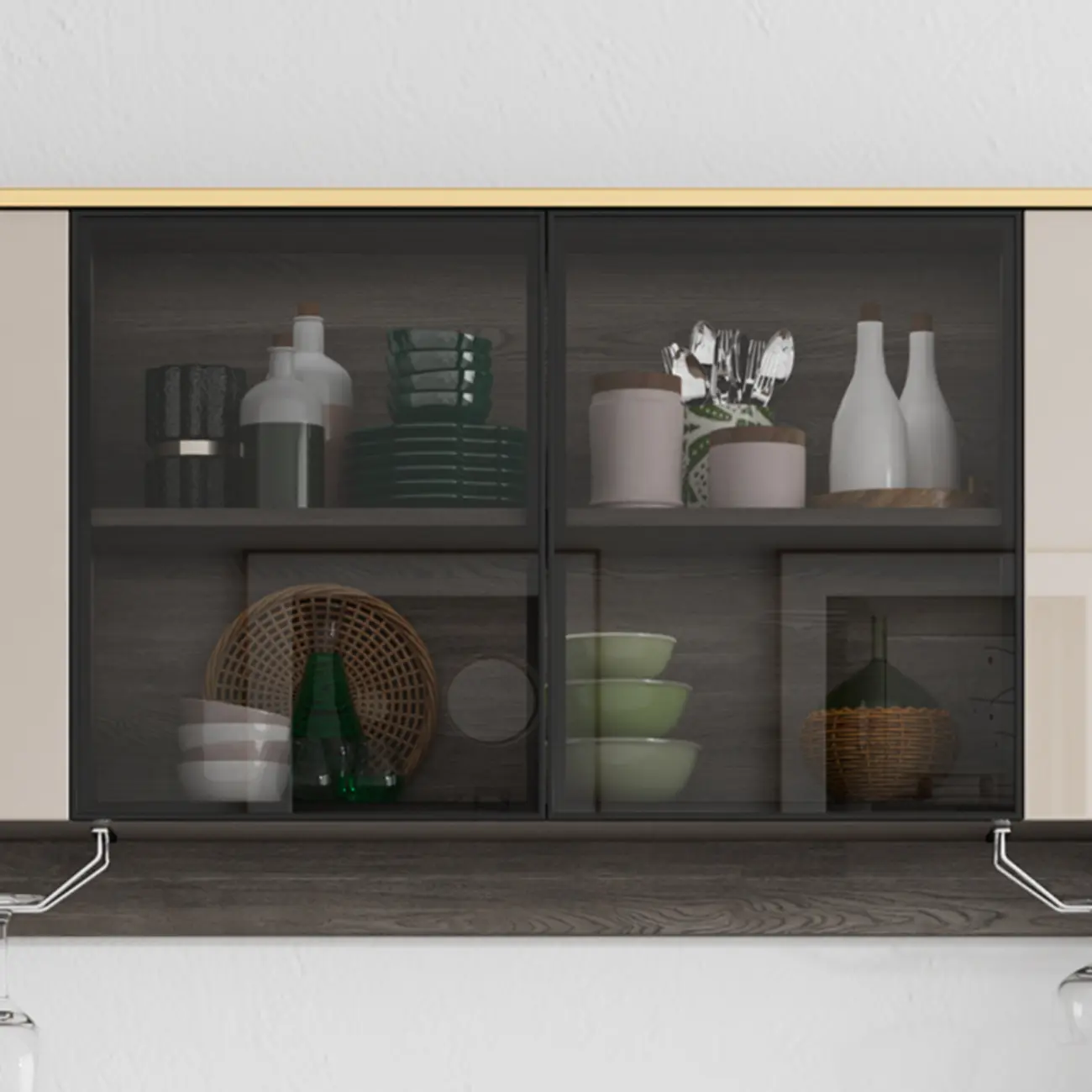 Glam Adjustable Wooden Dining Hutch China Cabinet Image - 8 | homeyfad