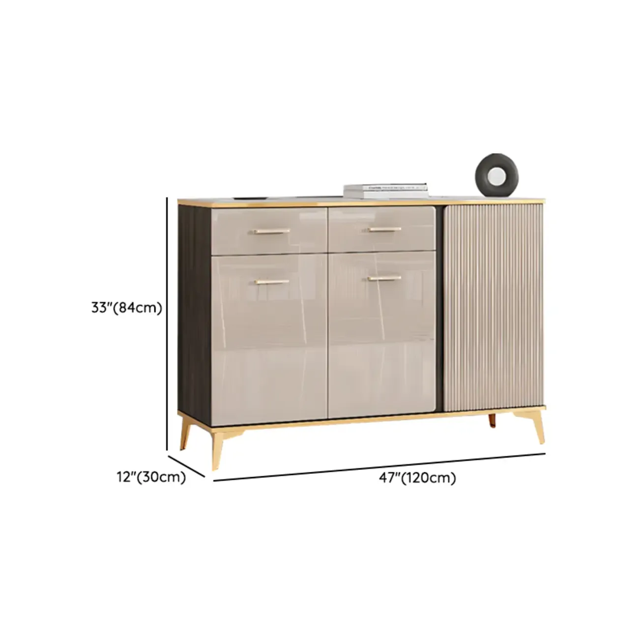 Glam Adjustable Wooden Dining Hutch China Cabinet Image - 19