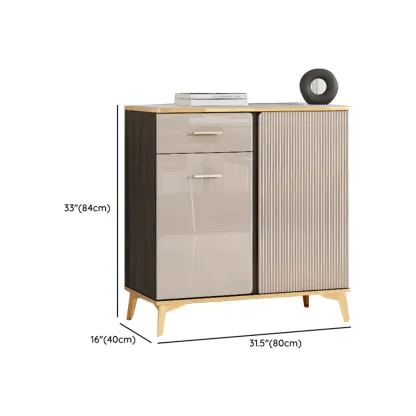 Glam Adjustable Wooden Dining Hutch China Cabinet Image - 21