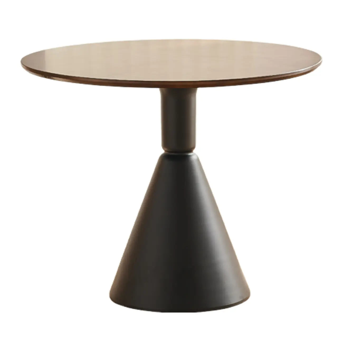 Simple Brown Wood Round Dining Table for Small Space Image - 2 | homeyfad
