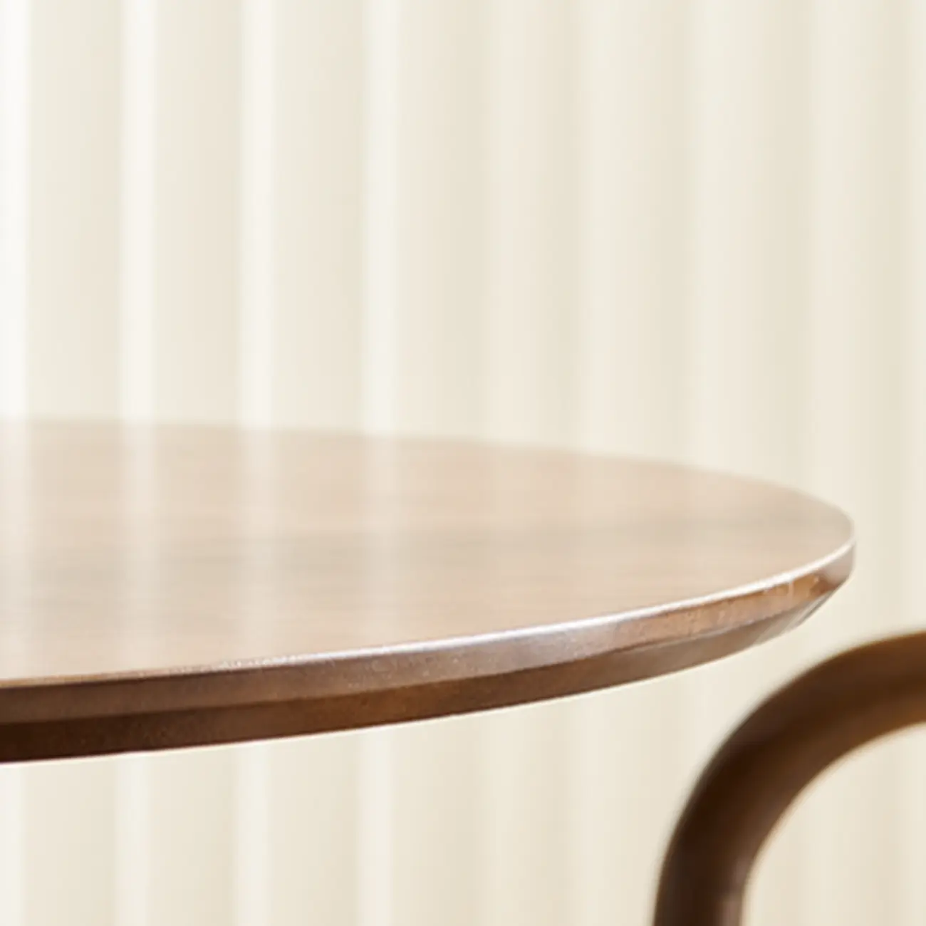 Simple Brown Wood Round Dining Table for Small Space Image - 7 | homeyfad