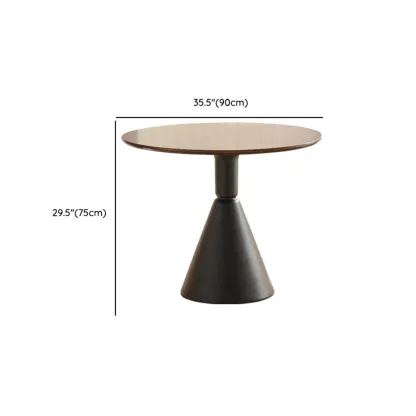 Simple Brown Wood Round Dining Table for Small Space Image - 12