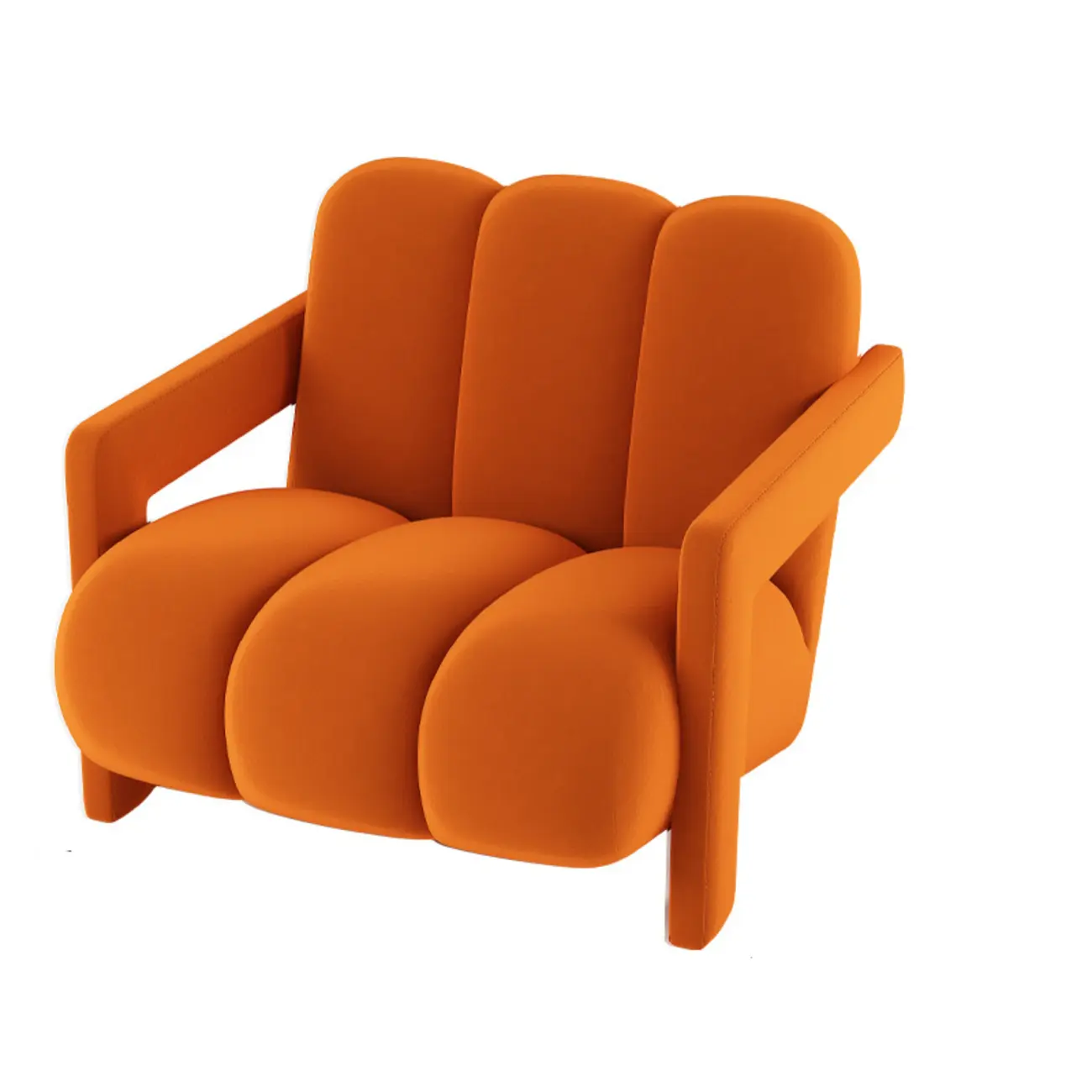 Vintage Fabric Accent Chair with Wooden Base for Living Room Image - 6 | homeyfad