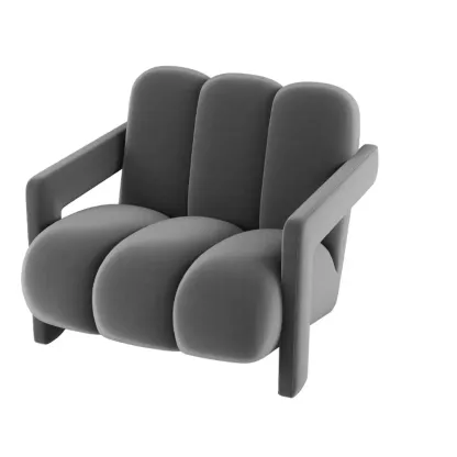 Vintage Fabric Accent Chair with Wooden Base for Living Room Image - 8
