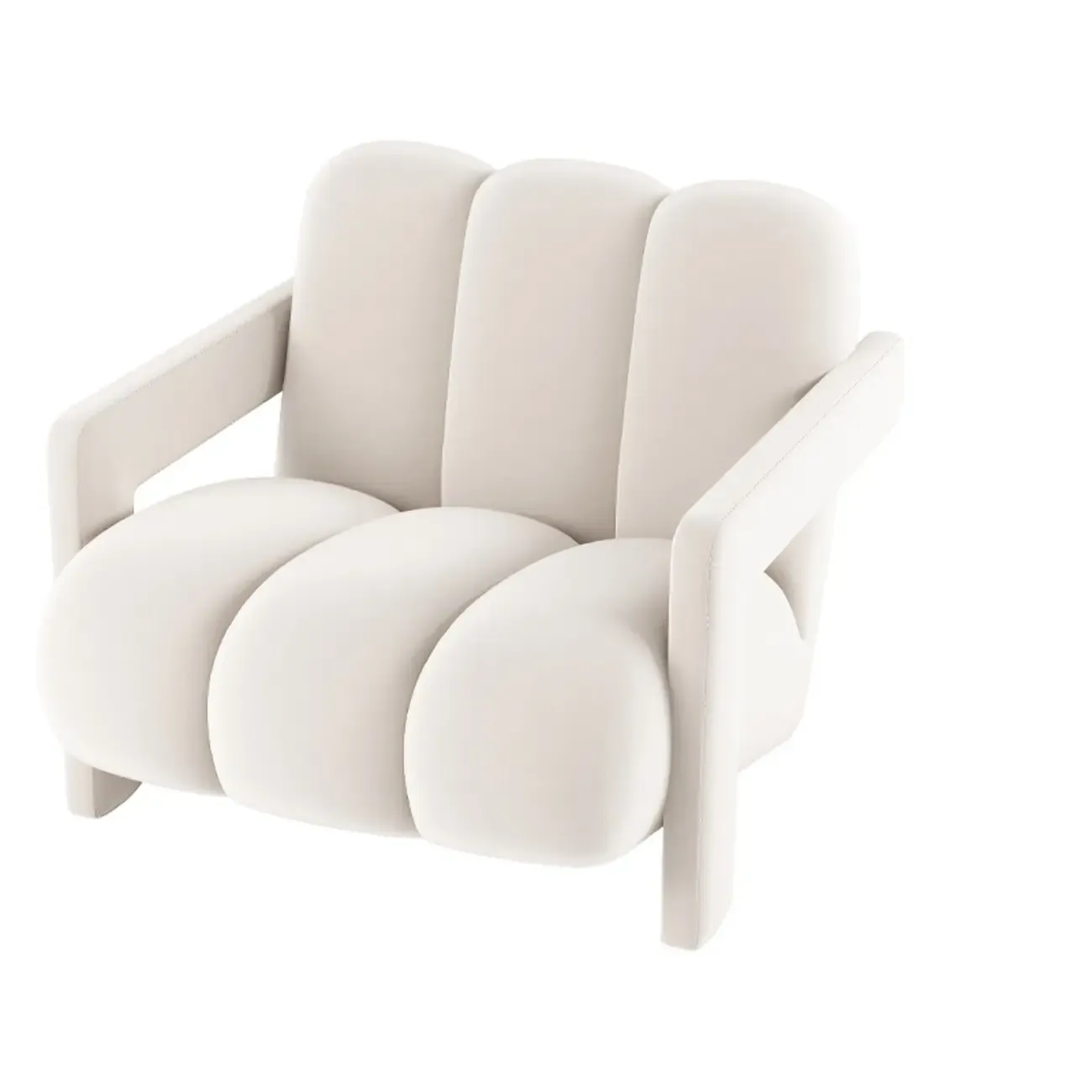 Vintage Fabric Accent Chair with Wooden Base for Living Room Image - 9