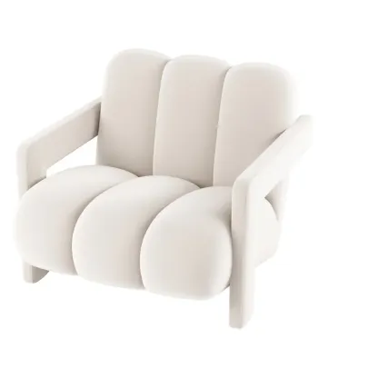 Vintage Fabric Accent Chair with Wooden Base for Living Room Image - 9