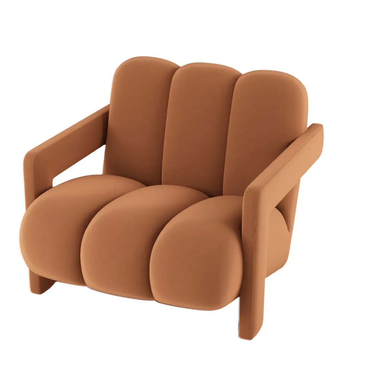 Vintage Fabric Accent Chair with Wooden Base for Living Room Image - 14 | homeyfad