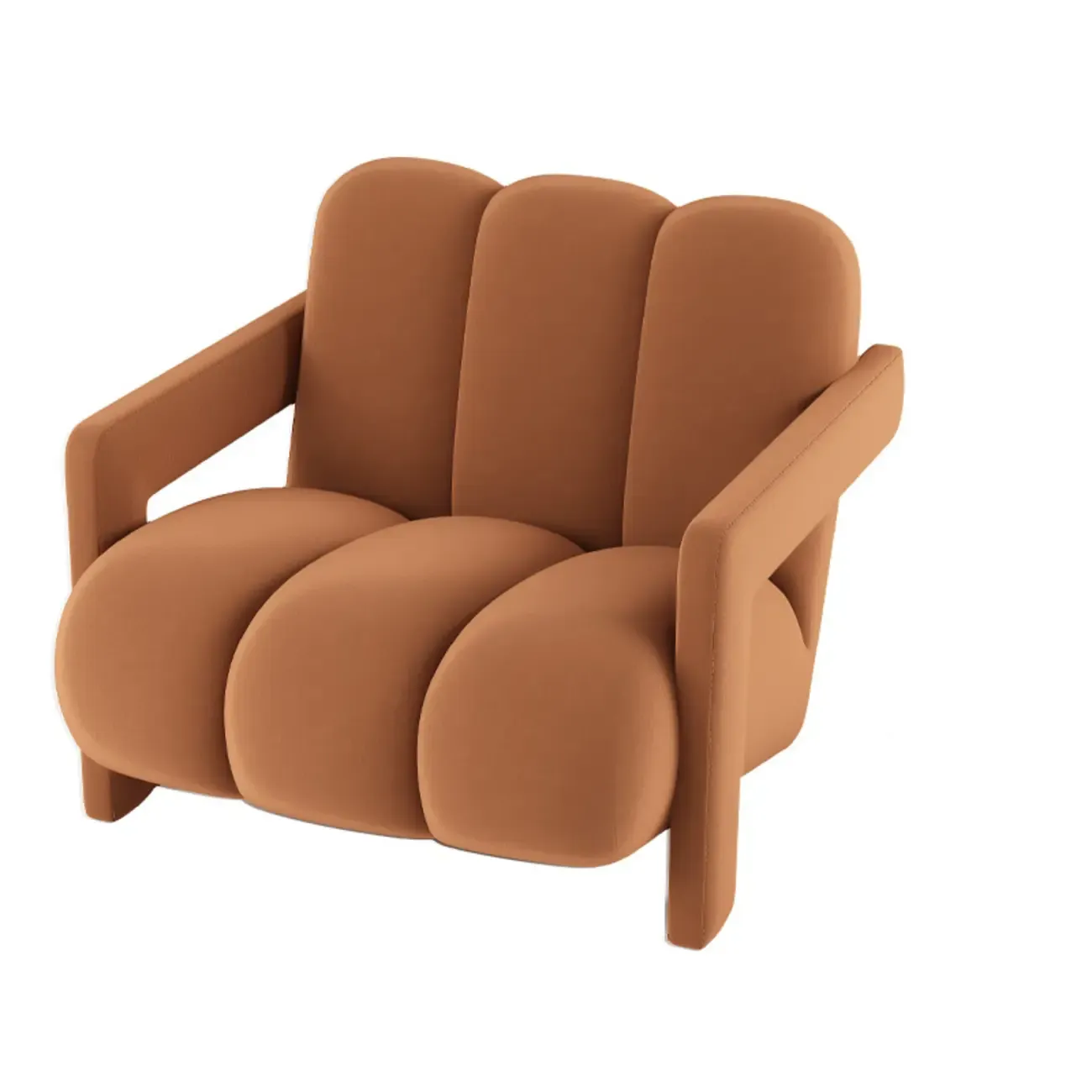 Vintage Fabric Accent Chair with Wooden Base for Living Room Image - 14