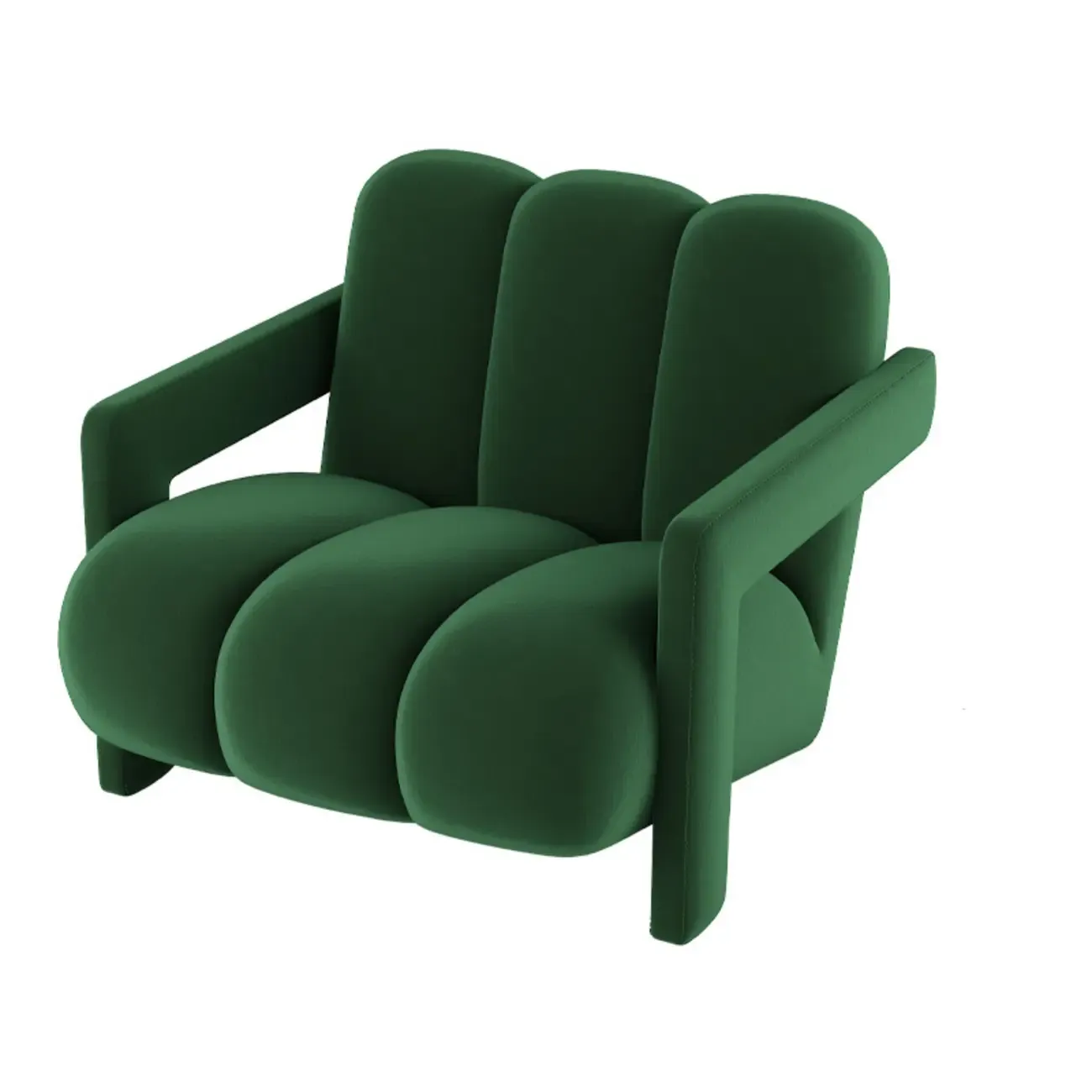 Vintage Fabric Accent Chair with Wooden Base for Living Room Image - 15
