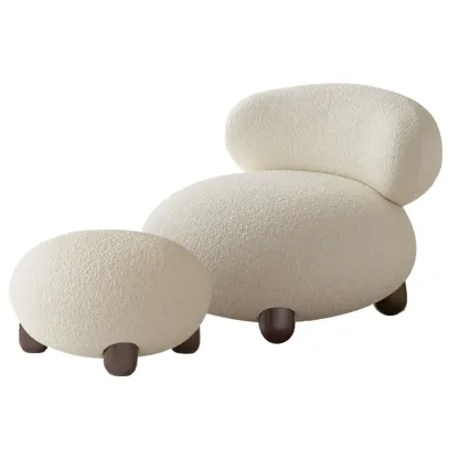 Durable Fabric Accent Chair with Curved Back for Living Room Image - 7