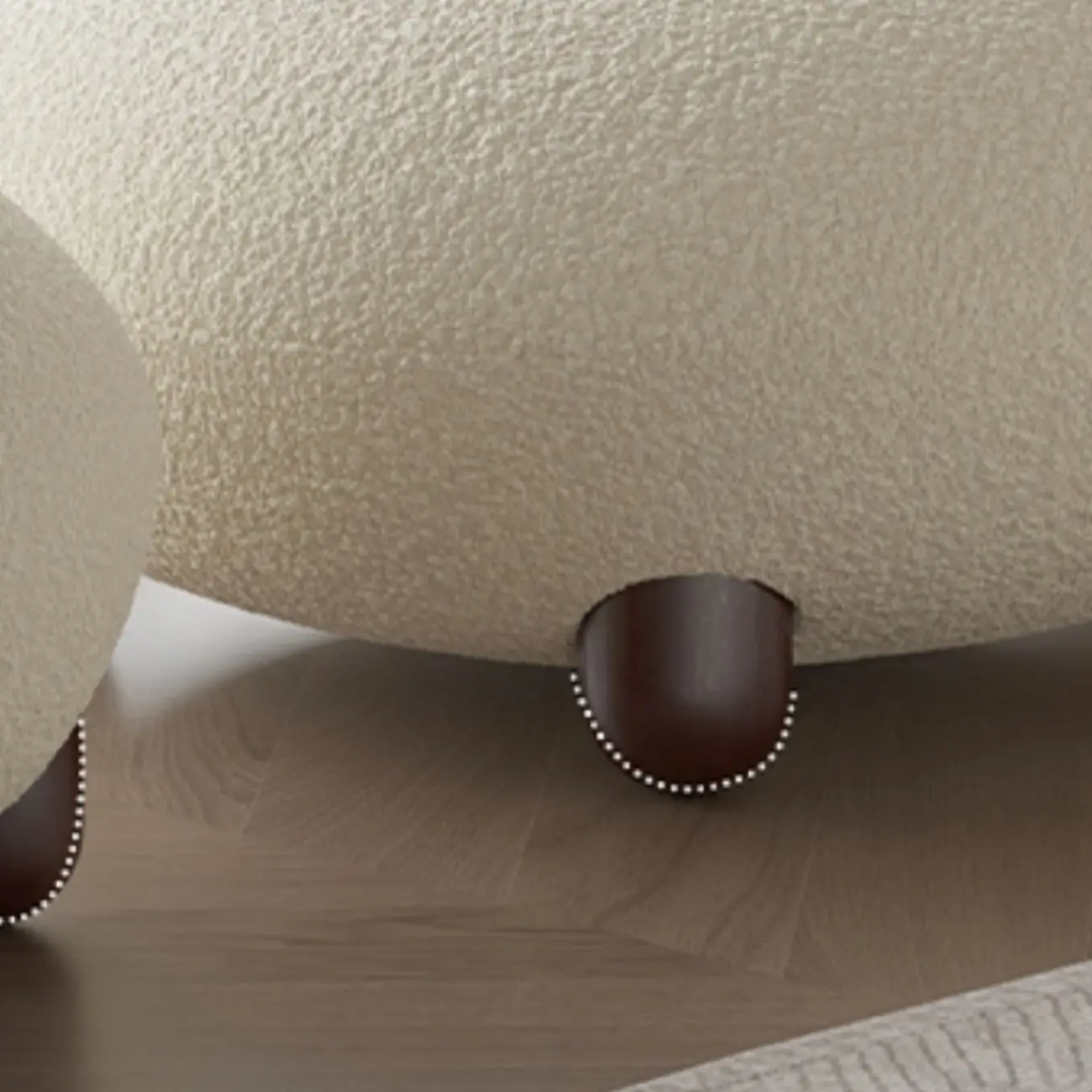 Durable Fabric Accent Chair with Curved Back for Living Room Image - 10 | homeyfad