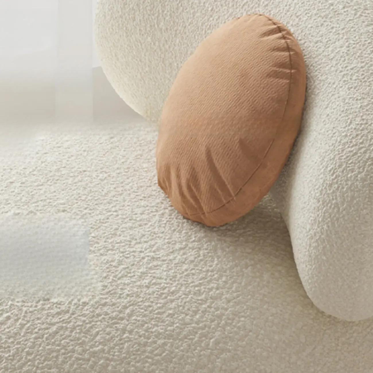 Durable Fabric Accent Chair with Curved Back for Living Room Image - 12 | homeyfad