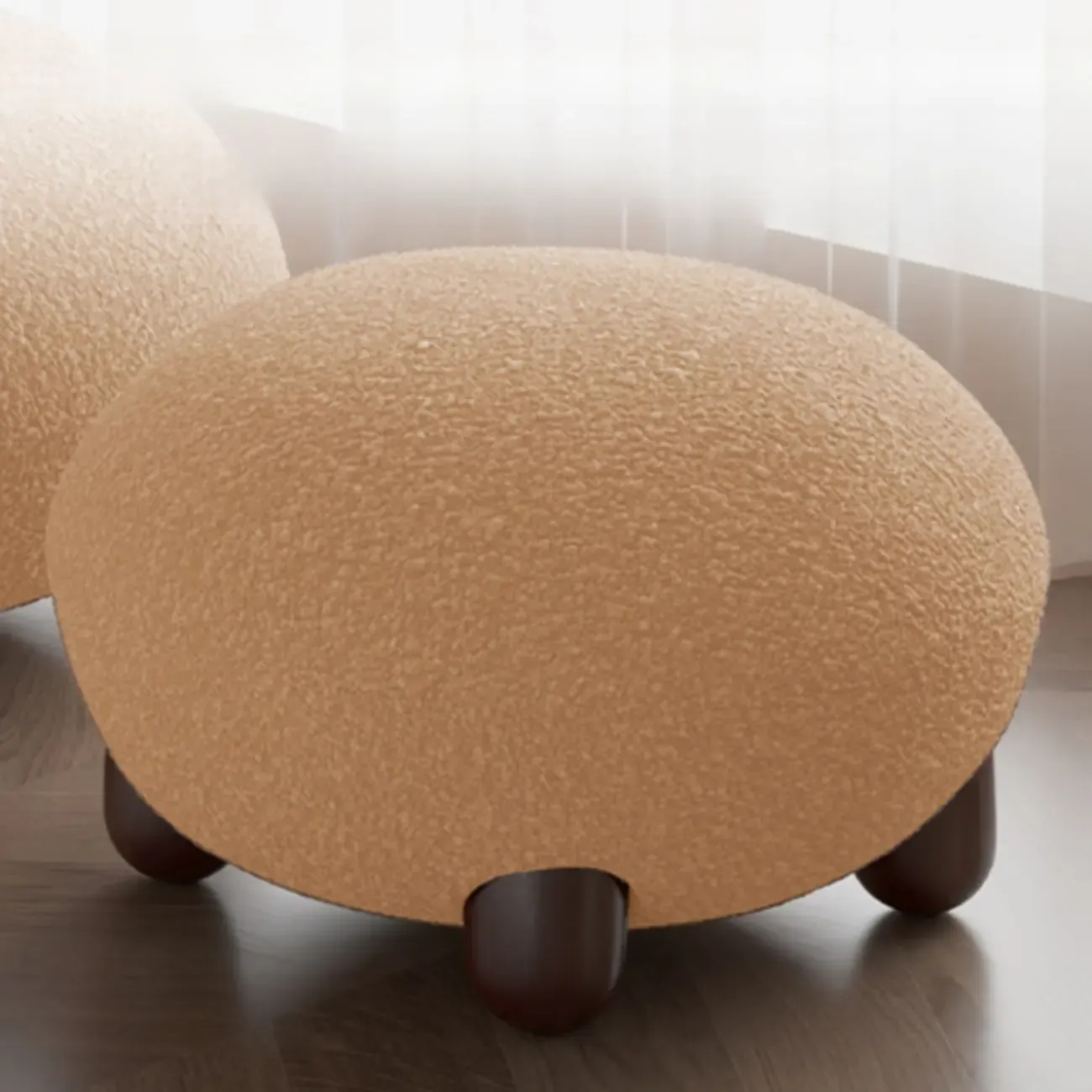 Durable Fabric Accent Chair with Curved Back for Living Room Image - 14