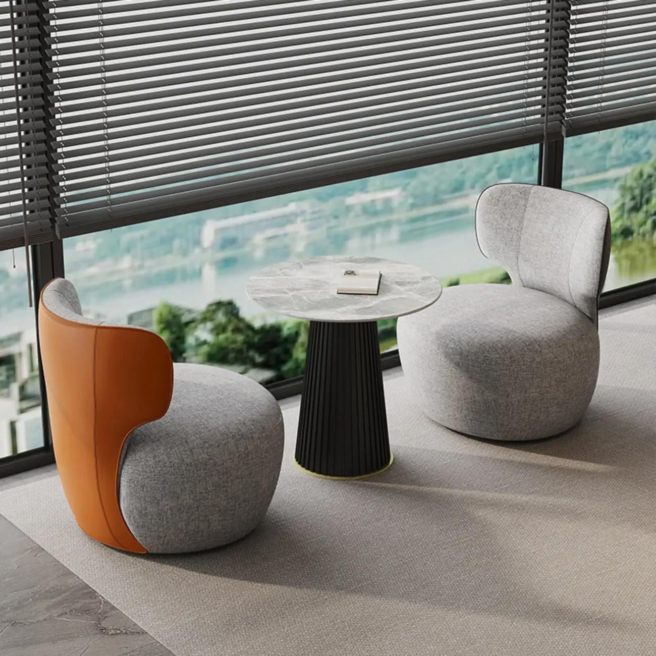 Modern Fabric Swivel Accent Chair with Scratch Resistantfor Living Room Image - 1