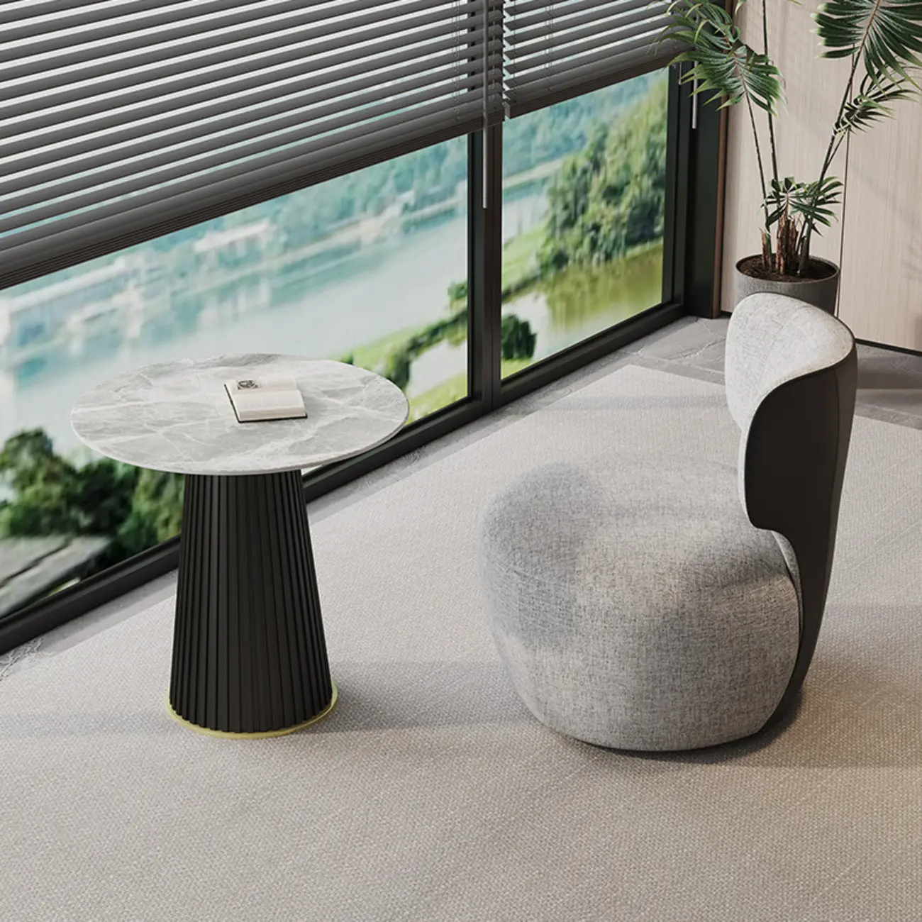 Modern Fabric Swivel Accent Chair with Scratch Resistantfor Living Room Image - 3 | homeyfad