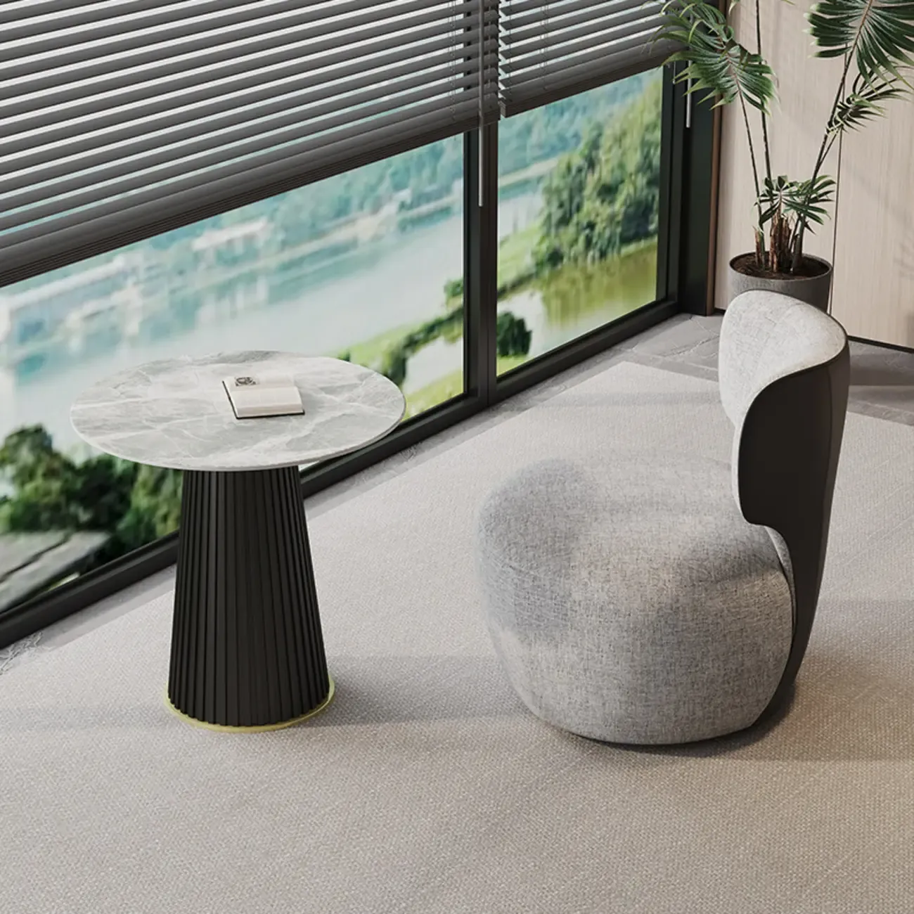Modern Fabric Swivel Accent Chair with Scratch Resistantfor Living Room Image - 3
