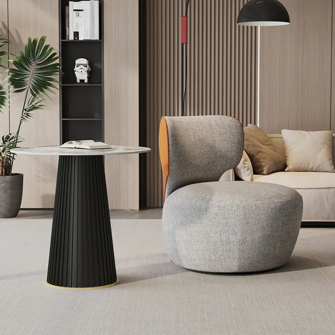 Modern Fabric Swivel Accent Chair with Scratch Resistantfor Living Room Image - 4