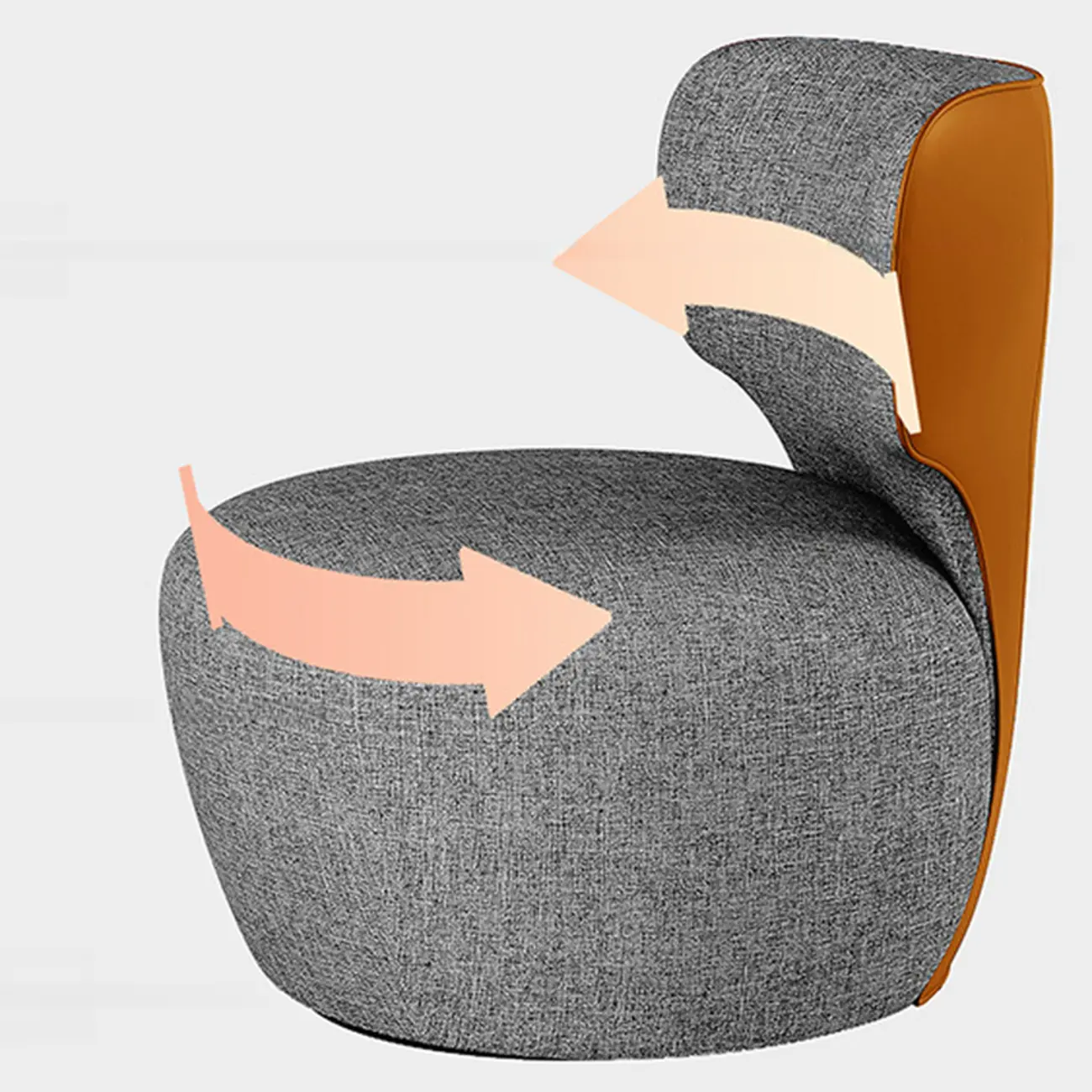 Modern Fabric Swivel Accent Chair with Scratch Resistantfor Living Room Image - 10 | homeyfad