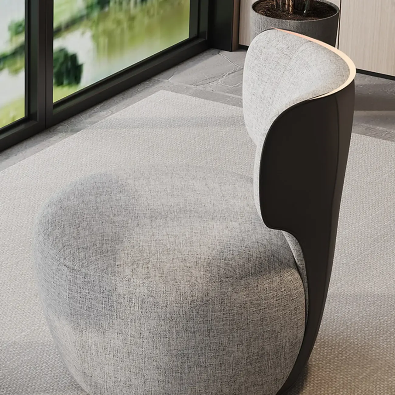 Modern Fabric Swivel Accent Chair with Scratch Resistantfor Living Room Image - 11