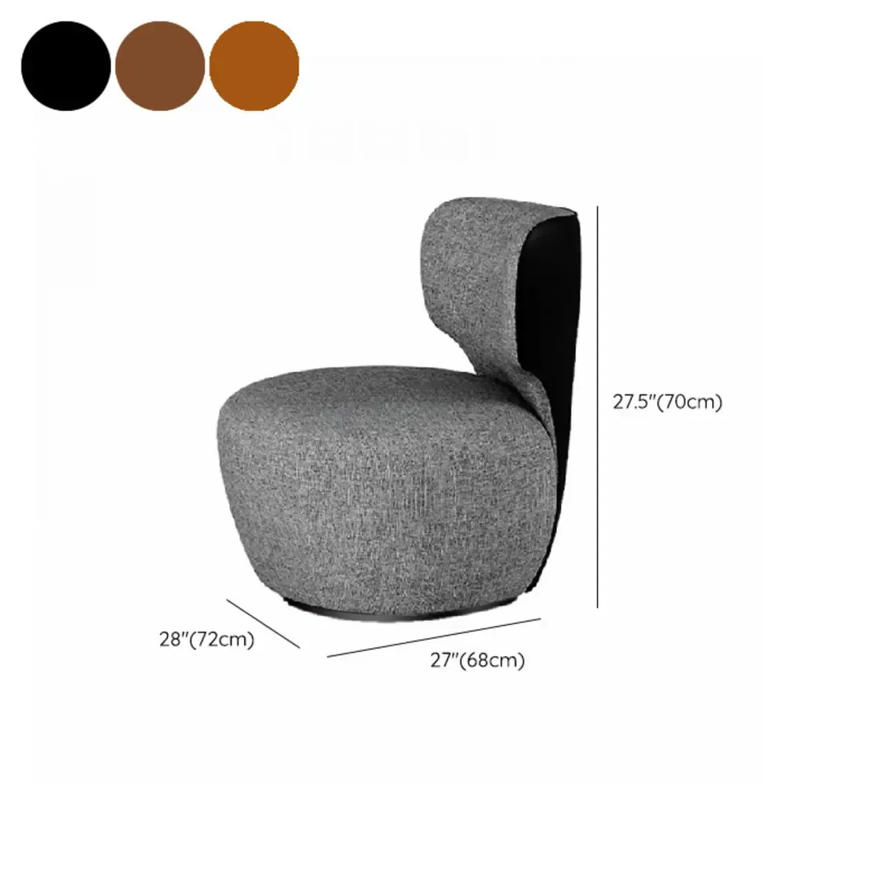 Modern Fabric Swivel Accent Chair with Scratch Resistantfor Living Room #size