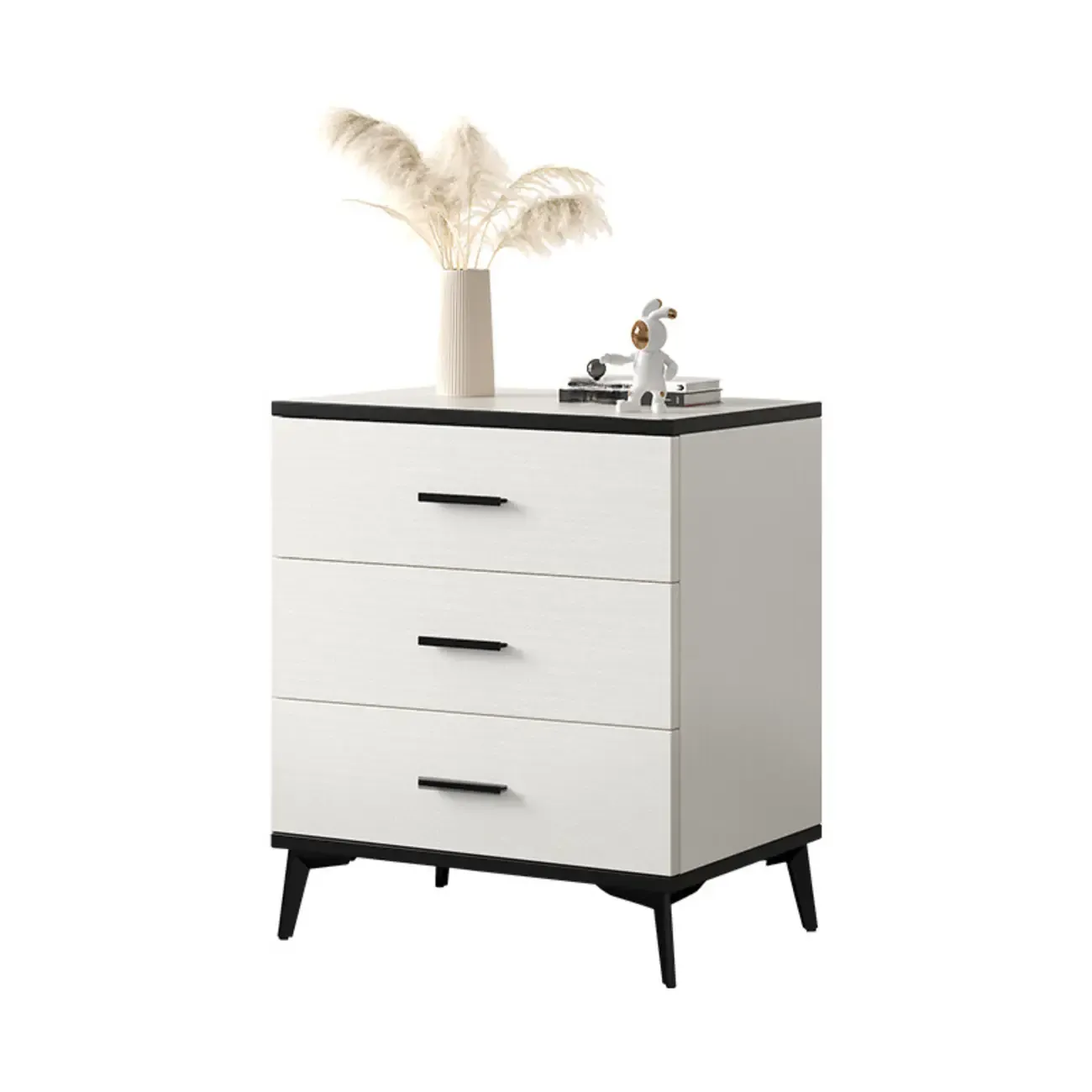 Modern White Wooden Gold Accent Storage Cabinet for Parlor Image - 5