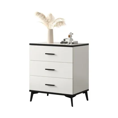 Modern White Wooden Gold Accent Storage Cabinet for Parlor Image - 5