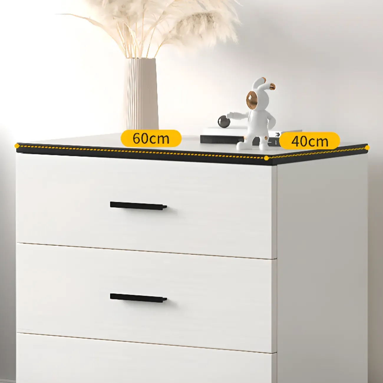 Modern White Wooden Gold Accent Storage Cabinet for Parlor Image - 6