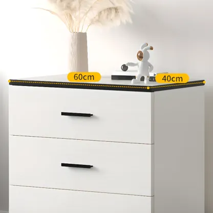 Modern White Wooden Gold Accent Storage Cabinet for Parlor Image - 6