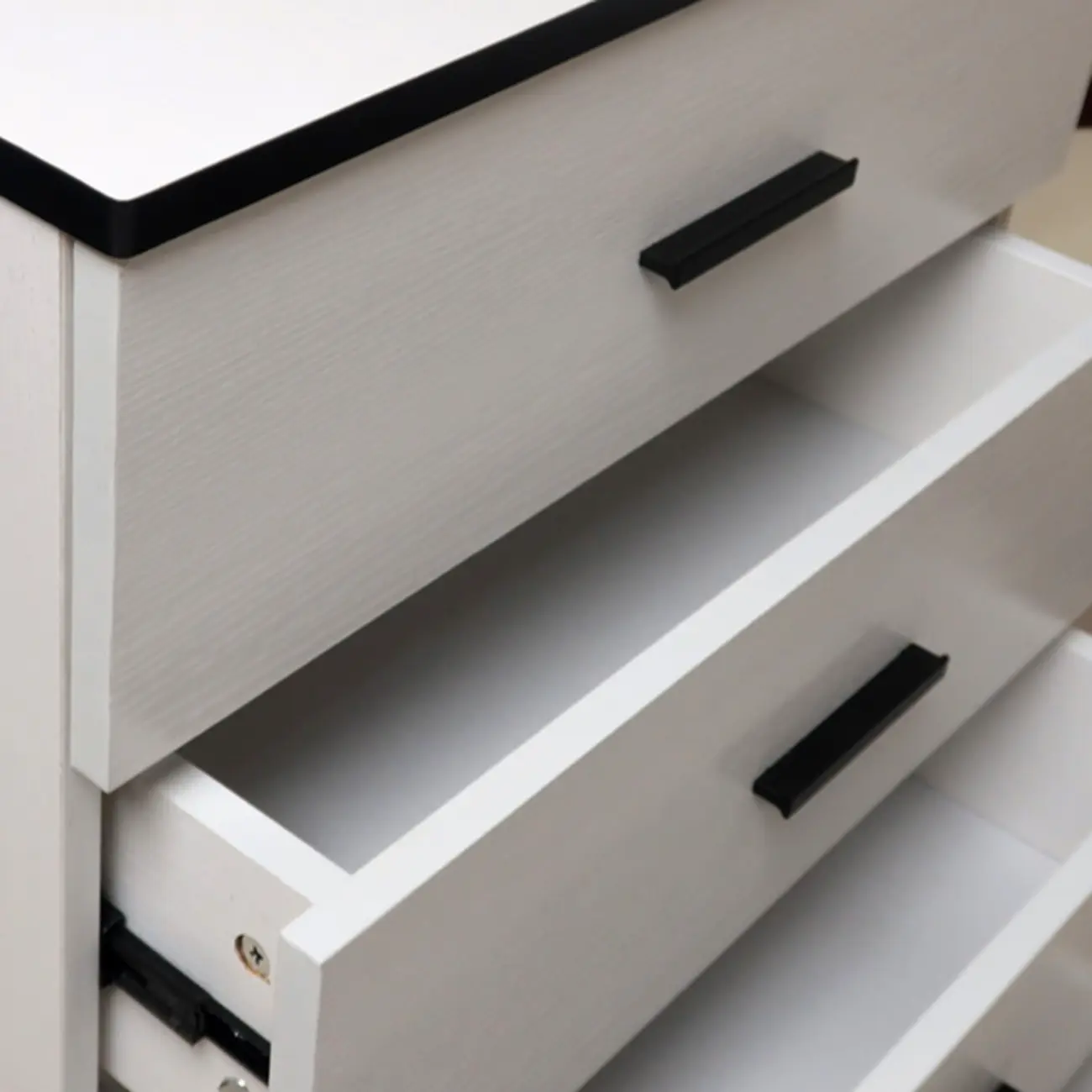 Modern White Wooden Gold Accent Storage Cabinet for Parlor Image - 7 | homeyfad