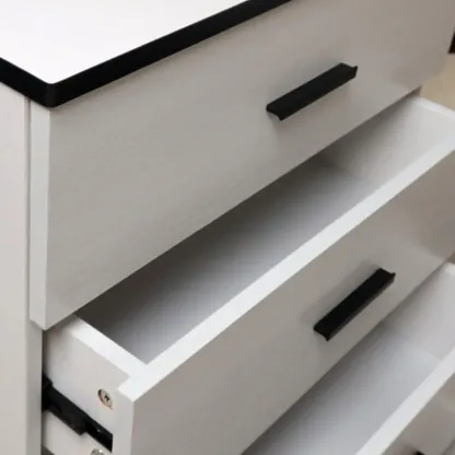 Modern White Wooden Gold Accent Storage Cabinet for Parlor Image - 7