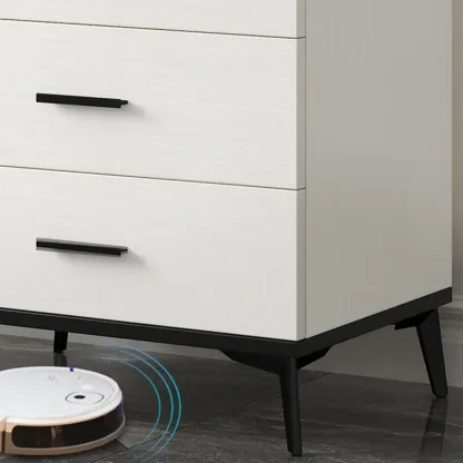 Modern White Wooden Gold Accent Storage Cabinet for Parlor Image - 8