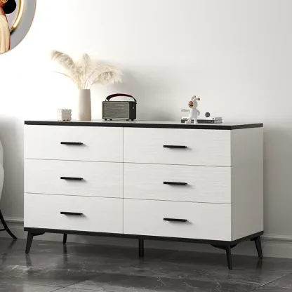 Modern White Wooden Gold Accent Storage Cabinet for Parlor Image - 10