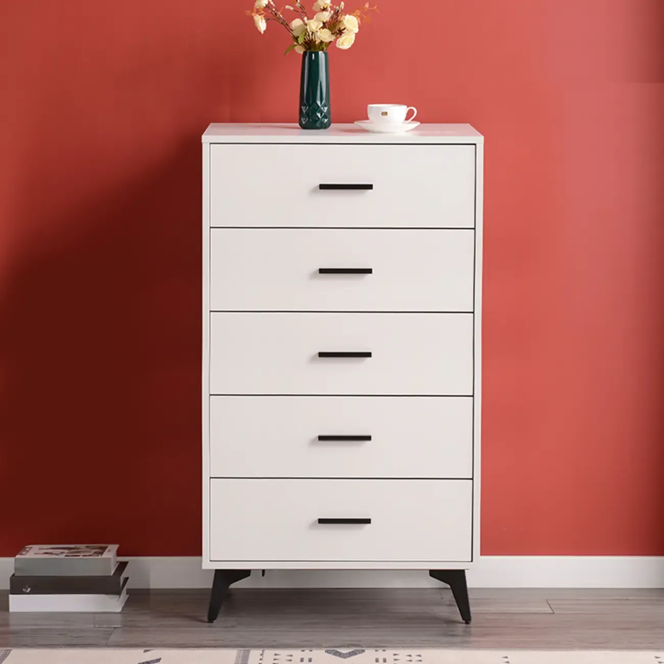 Modern White Wooden Gold Accent Storage Cabinet for Parlor Image - 13