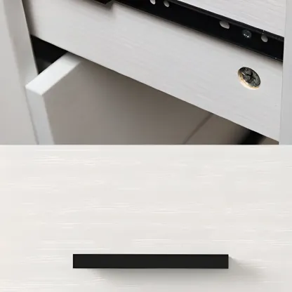 Modern White Wooden Gold Accent Storage Cabinet for Parlor Image - 16