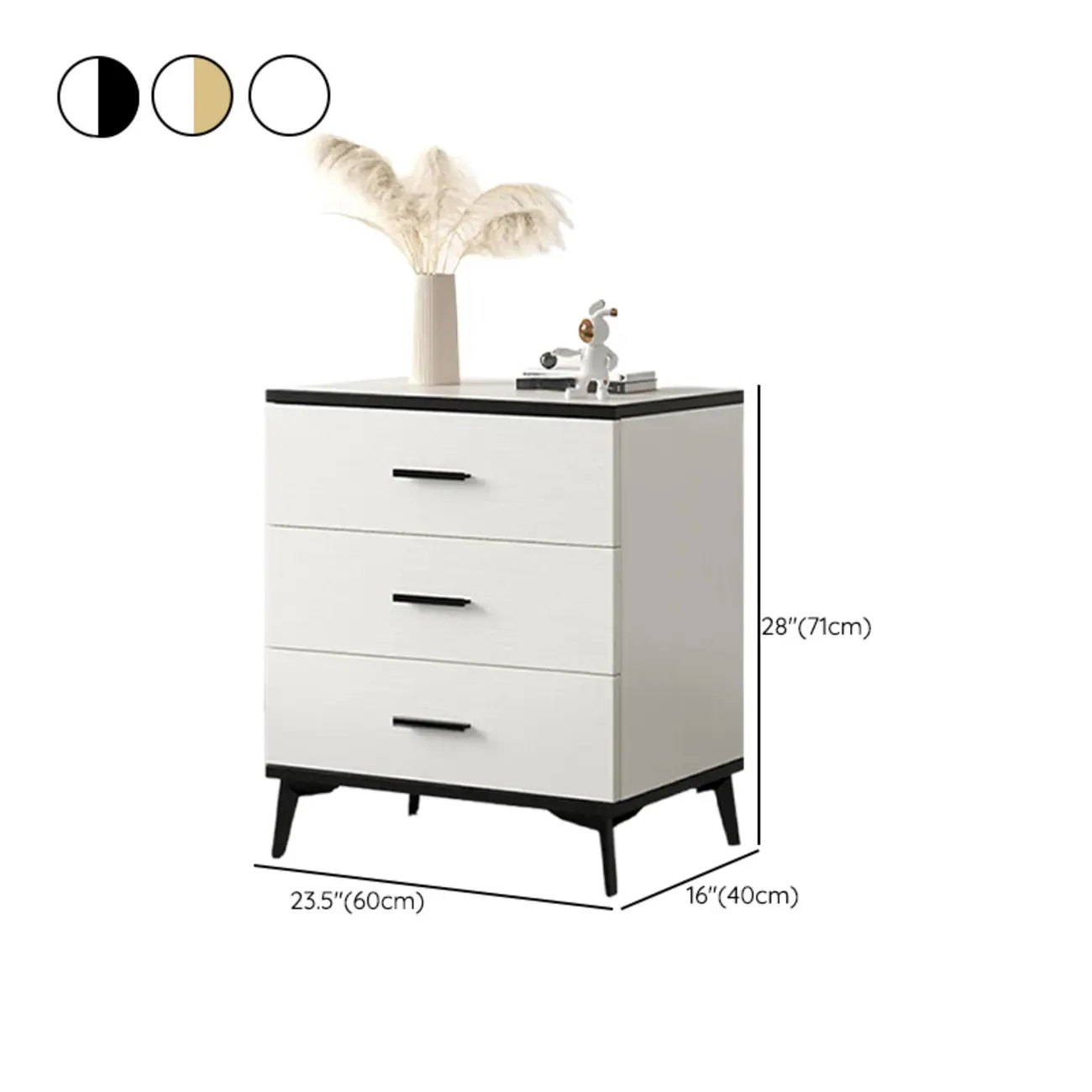 Modern White Wooden Gold Accent Storage Cabinet for Parlor #size | homeyfad