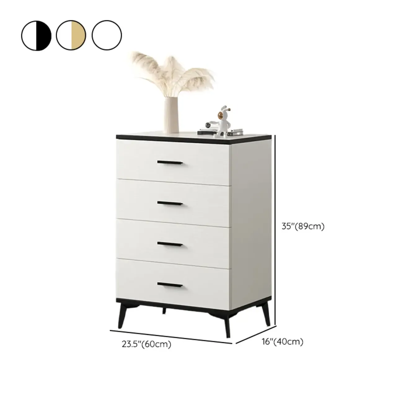 Modern White Wooden Gold Accent Storage Cabinet for Parlor Image - 18