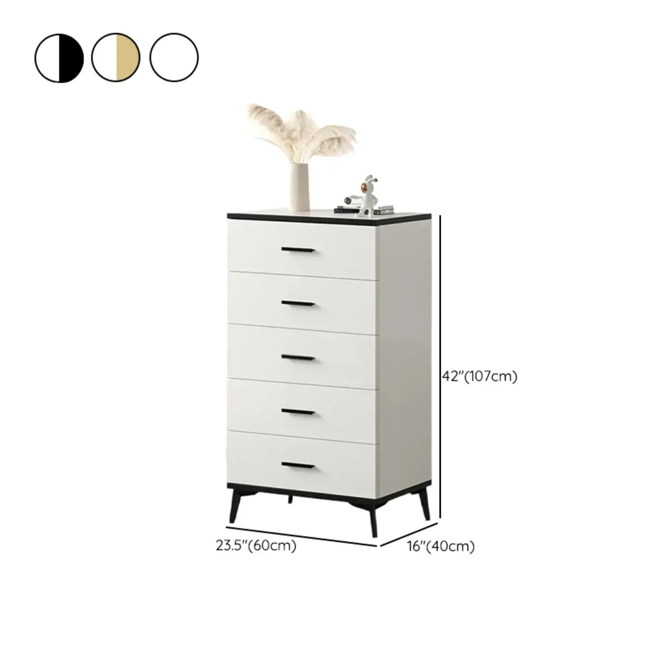 Modern White Wooden Gold Accent Storage Cabinet for Parlor Image - 19