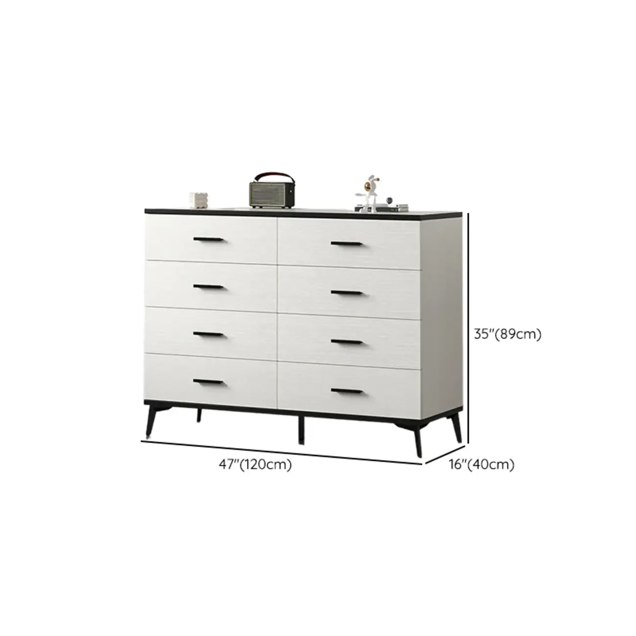 Modern White Wooden Gold Accent Storage Cabinet for Parlor Image - 22