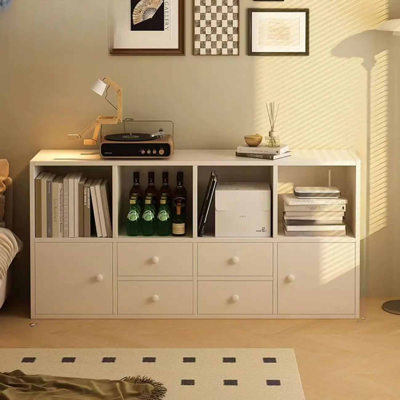 Modern Multi-Layer Brown Lumber Closed Back Bookcase Image - 11 | homeyfad