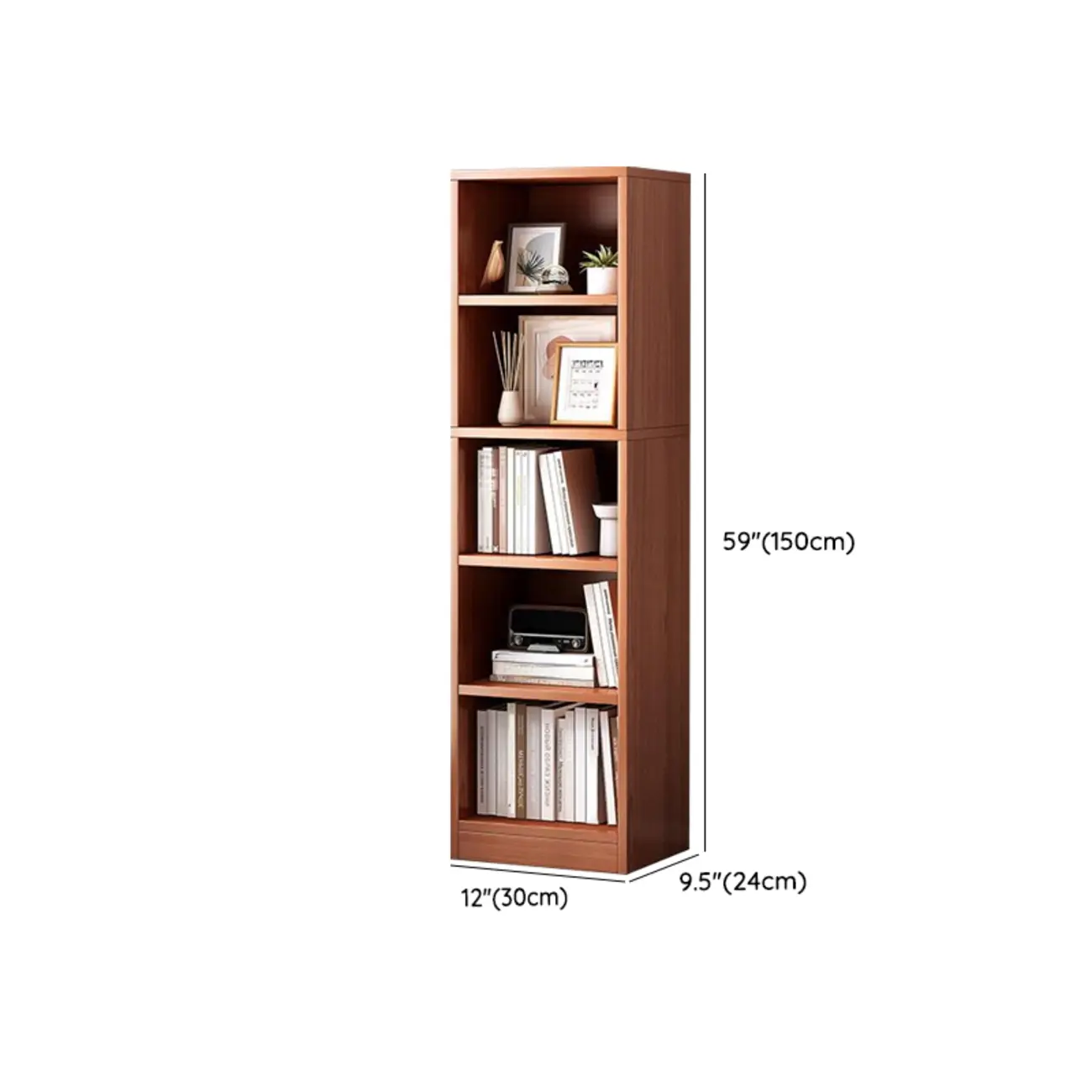 Modern Multi-Layer Brown Lumber Closed Back Bookcase Image - 34 | homeyfad