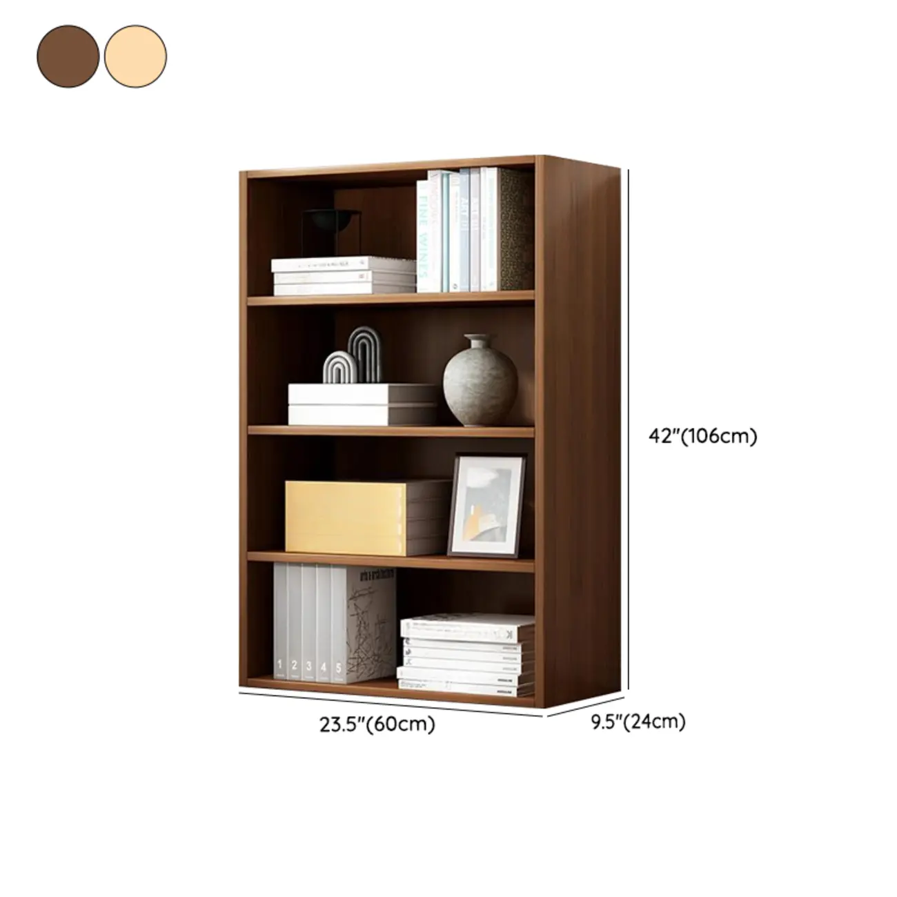Modern Multi-Layer Brown Lumber Closed Back Bookcase Image - 36 | homeyfad