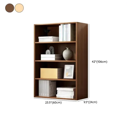 Modern Multi-Layer Brown Lumber Closed Back Bookcase Image - 36