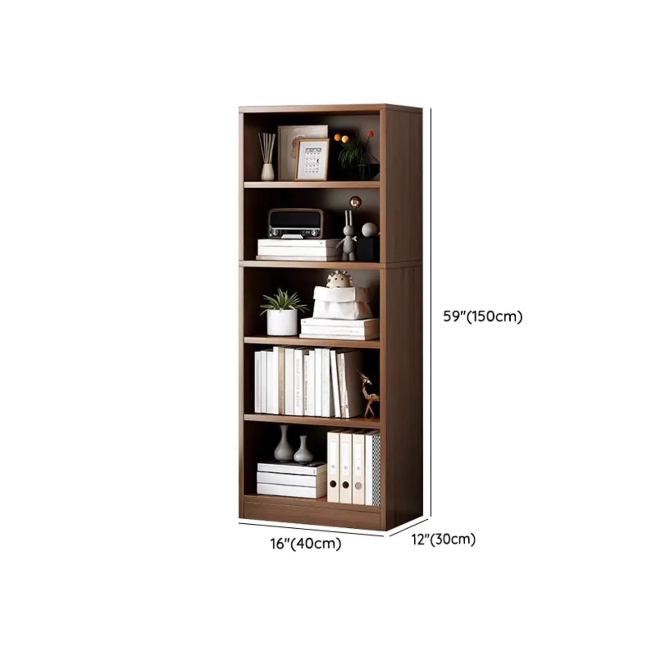Modern Multi-Layer Brown Lumber Closed Back Bookcase Image - 37 | homeyfad
